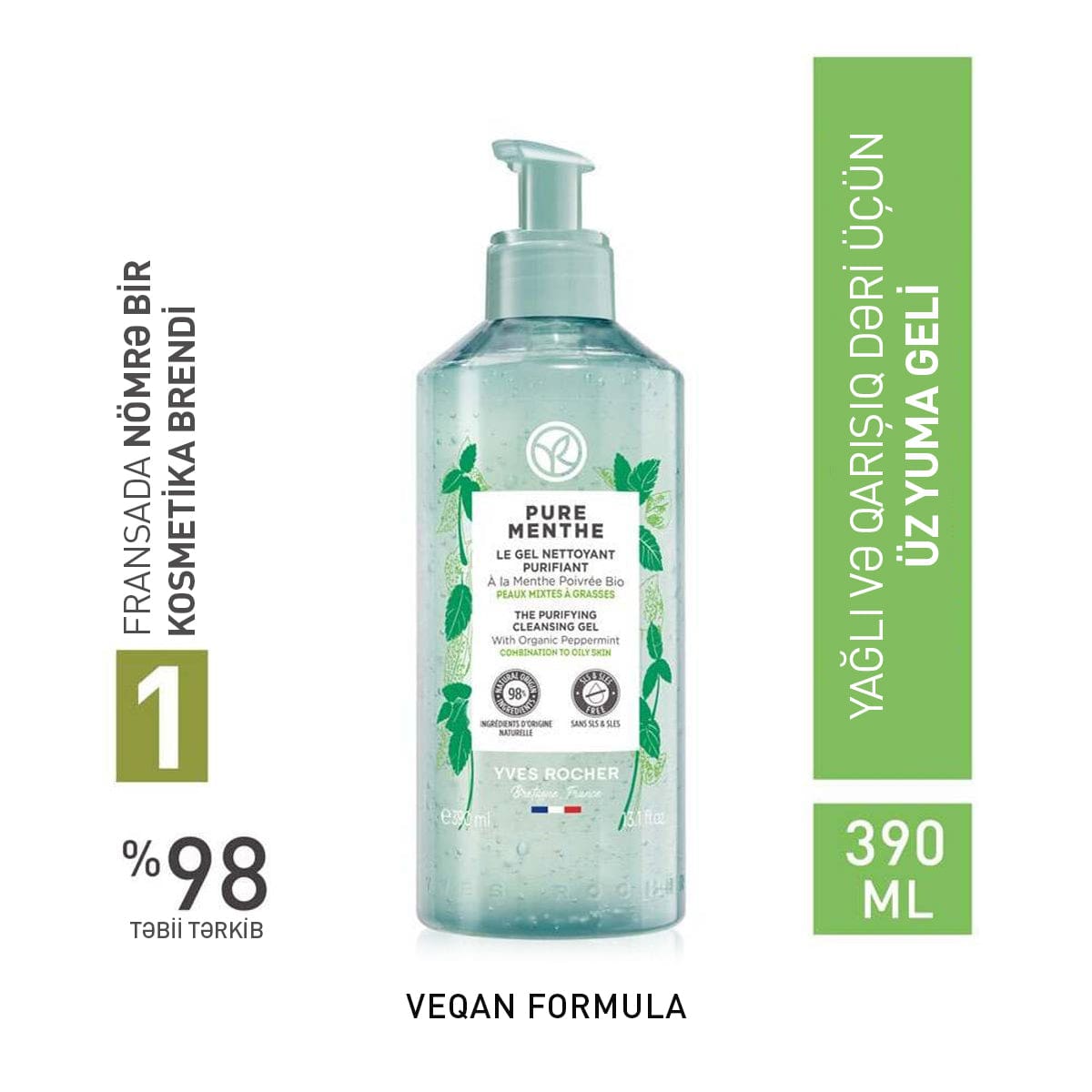 Üz üçün təmizləyici gel, 390 ml