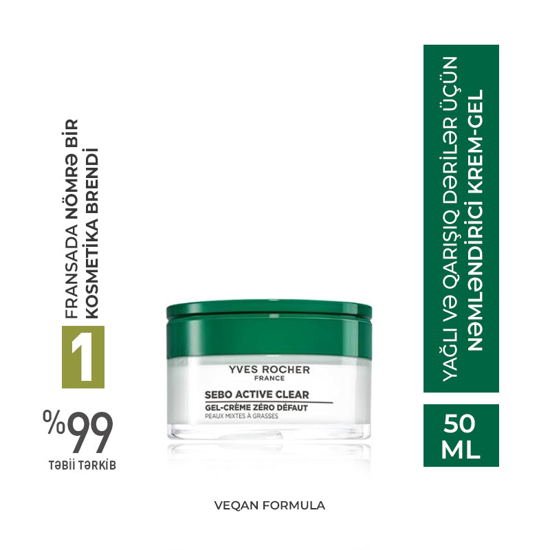 Yağlı və Qarışıq Dərilər Üçün Nəmləndirici Krem-Gel 50ML