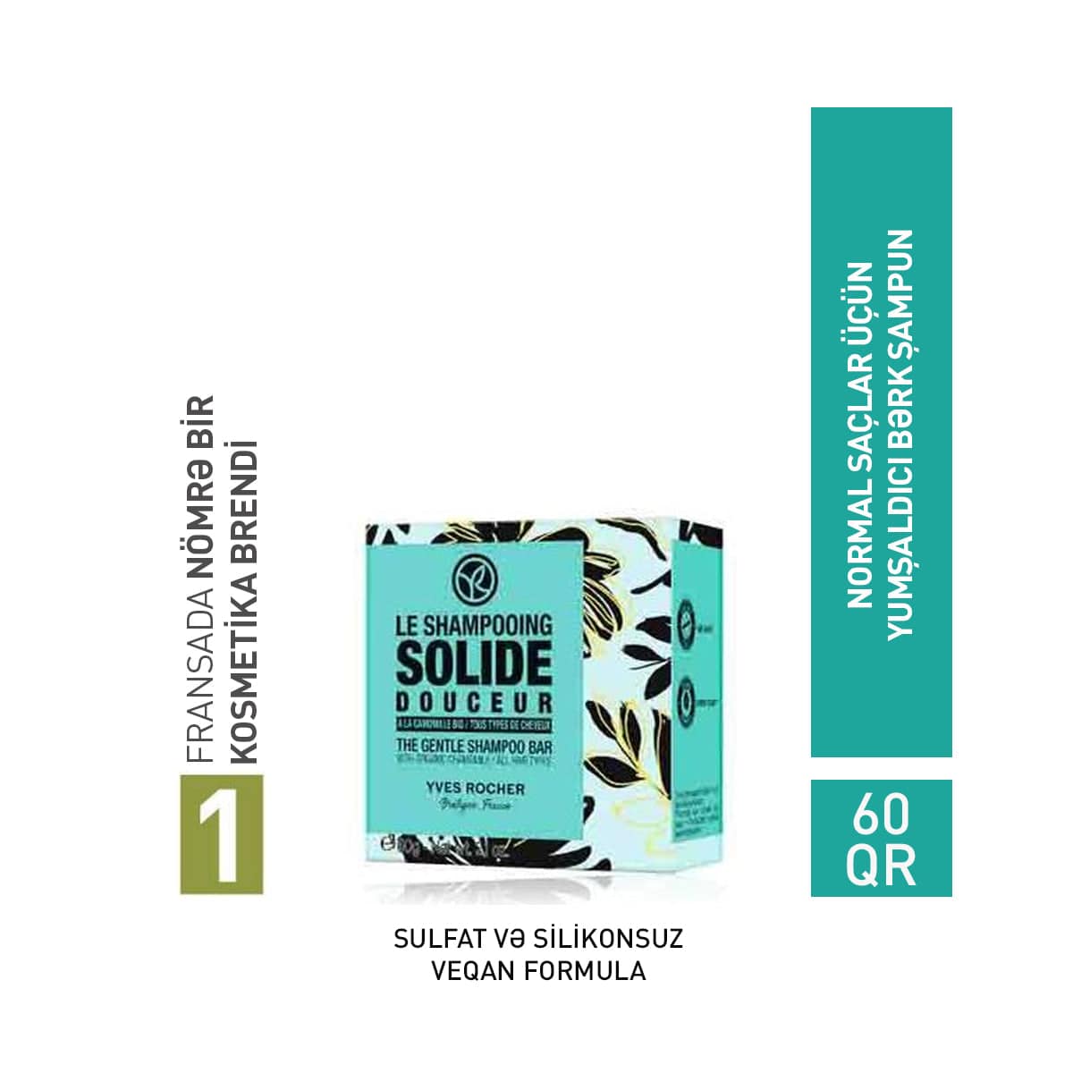 Bütün saçlar üçün bərk şampun, 60 qr