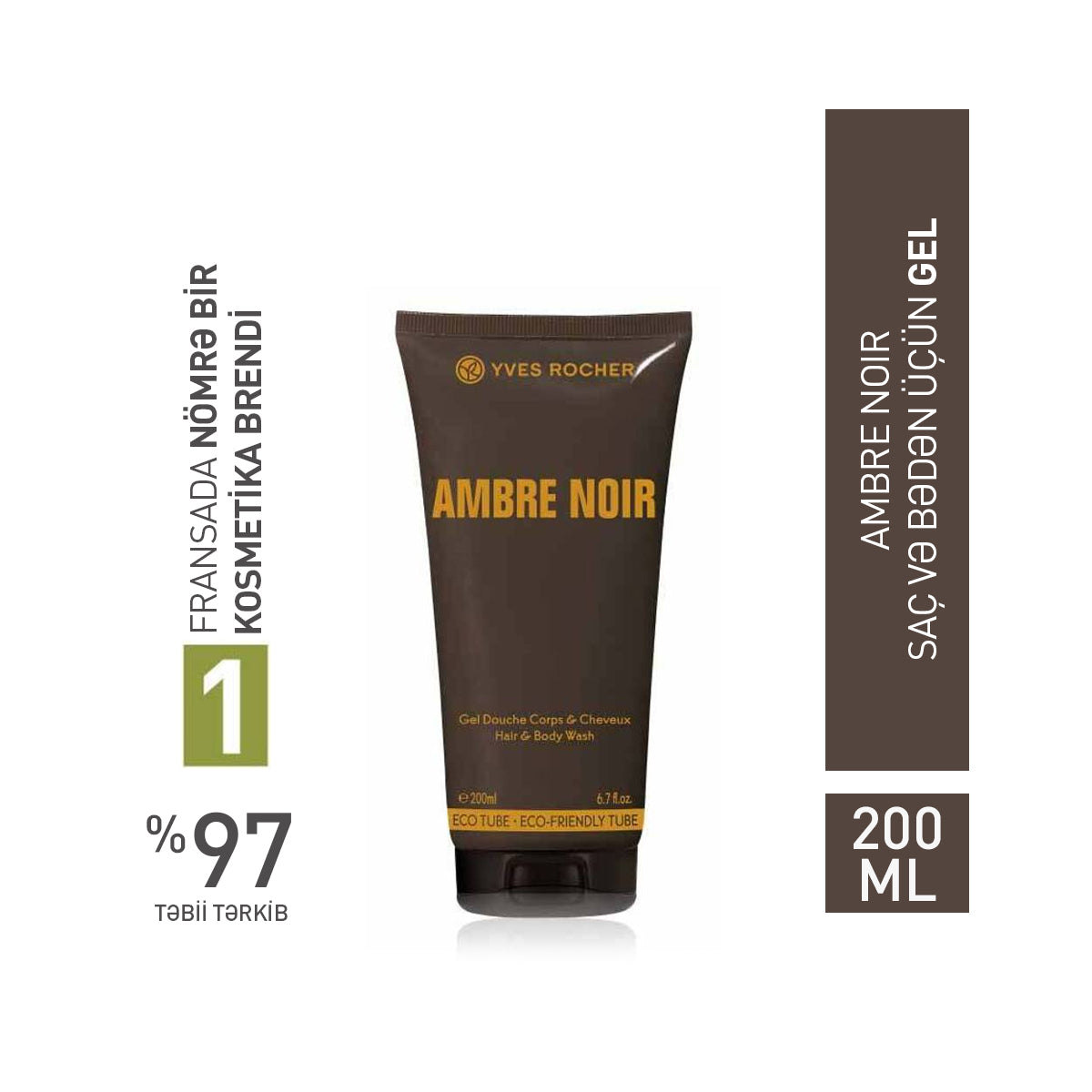 Ambre Noir saç və bədən üçün duş geli, 200 ml