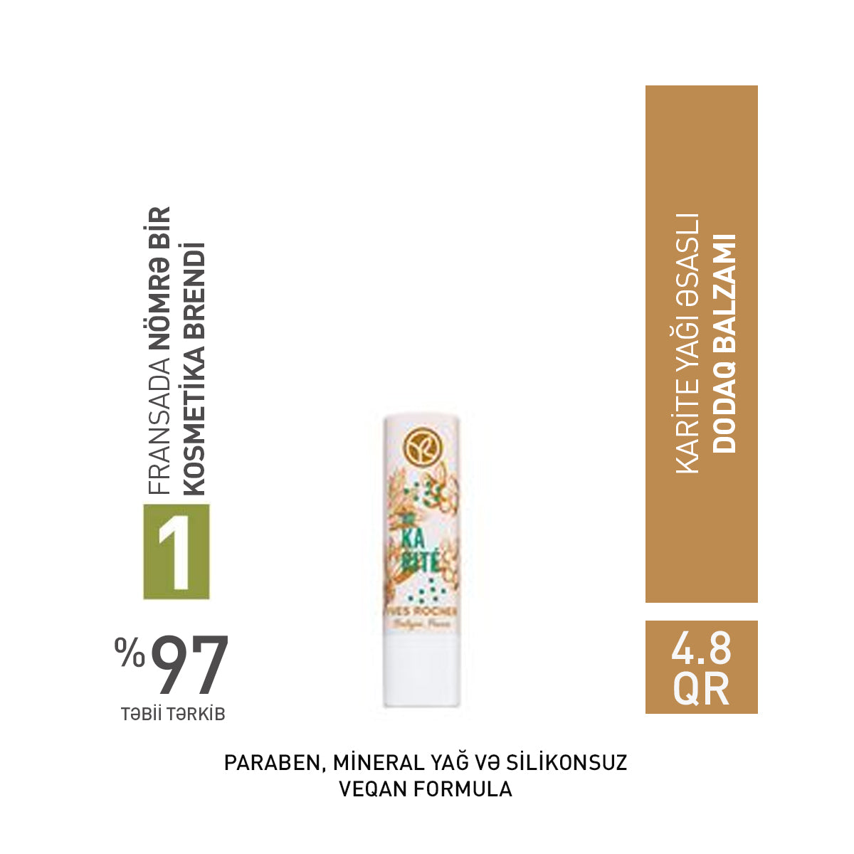 Şi yağı əsaslı dodaq balzamı, 4.8 qr