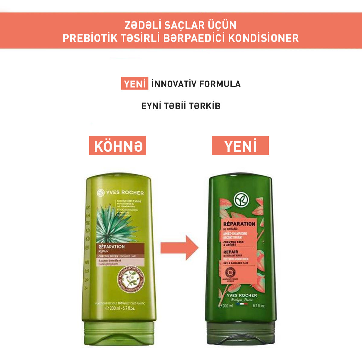 Quru və zədəli saçlar üçün bərpaedici kondisioner, 200 ml