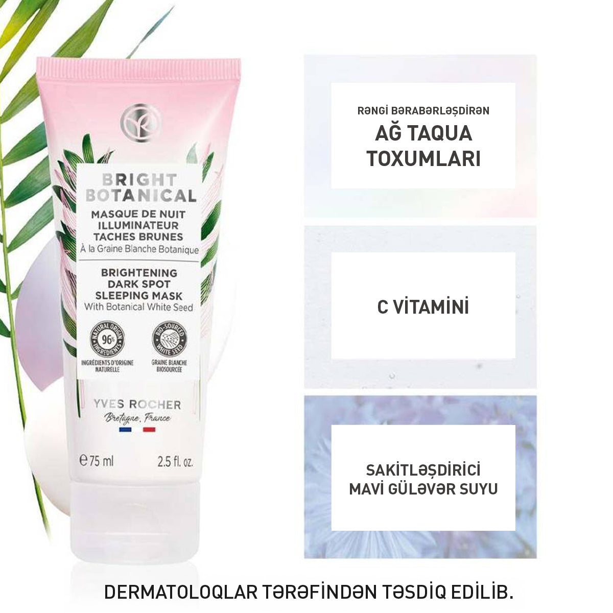 Ləkələrə qarşı gecə maskası, 75 ml