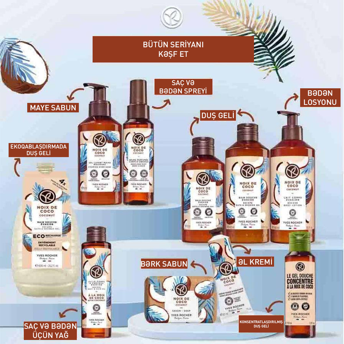 Kokos ətirli maye əl sabunu, 190 ml