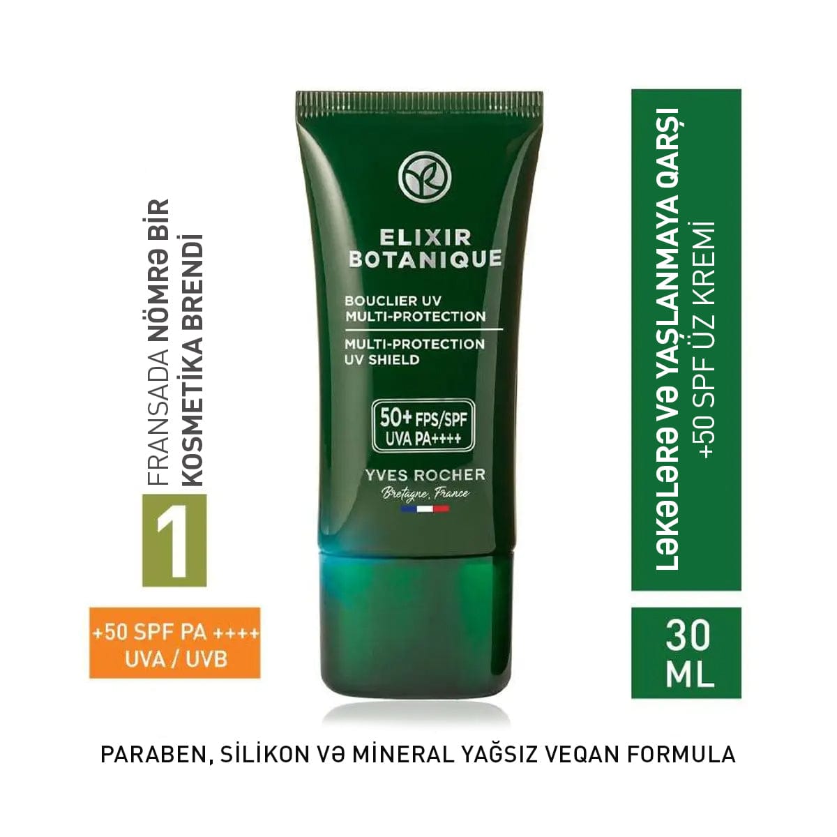 Ətraf mühitin neqativ təsirlərindən qoruyucu SPF30 əsaslı krem, 30 ml