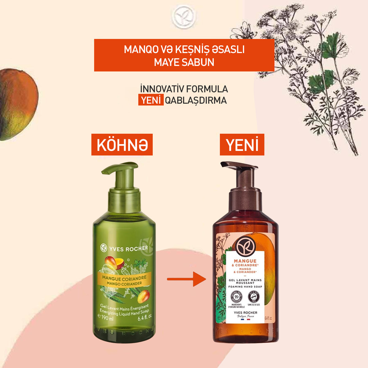 Mango & Coriander Liquid Hand Soap, 190 ml