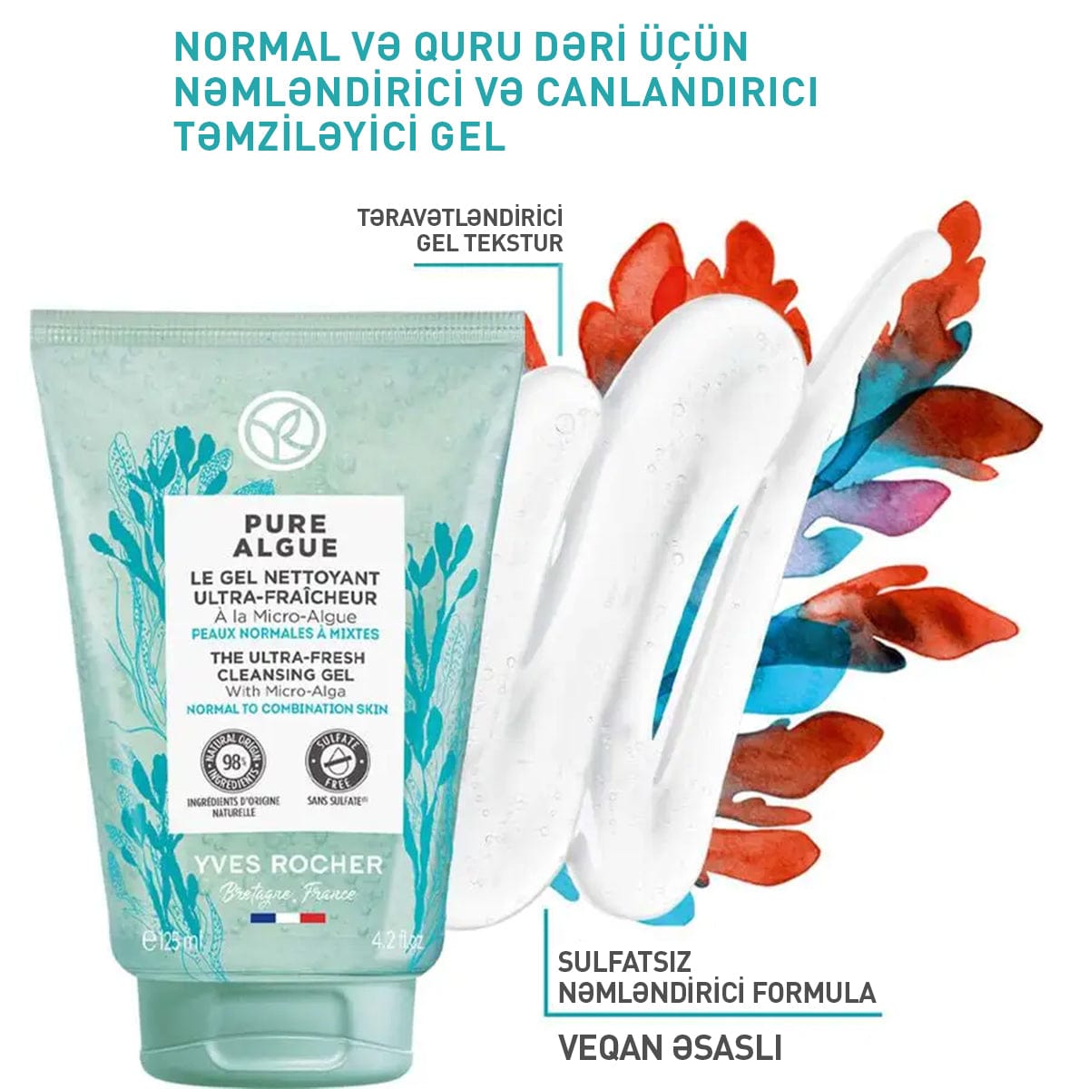 Təravətləndirici üz yuma geli, 125 ml