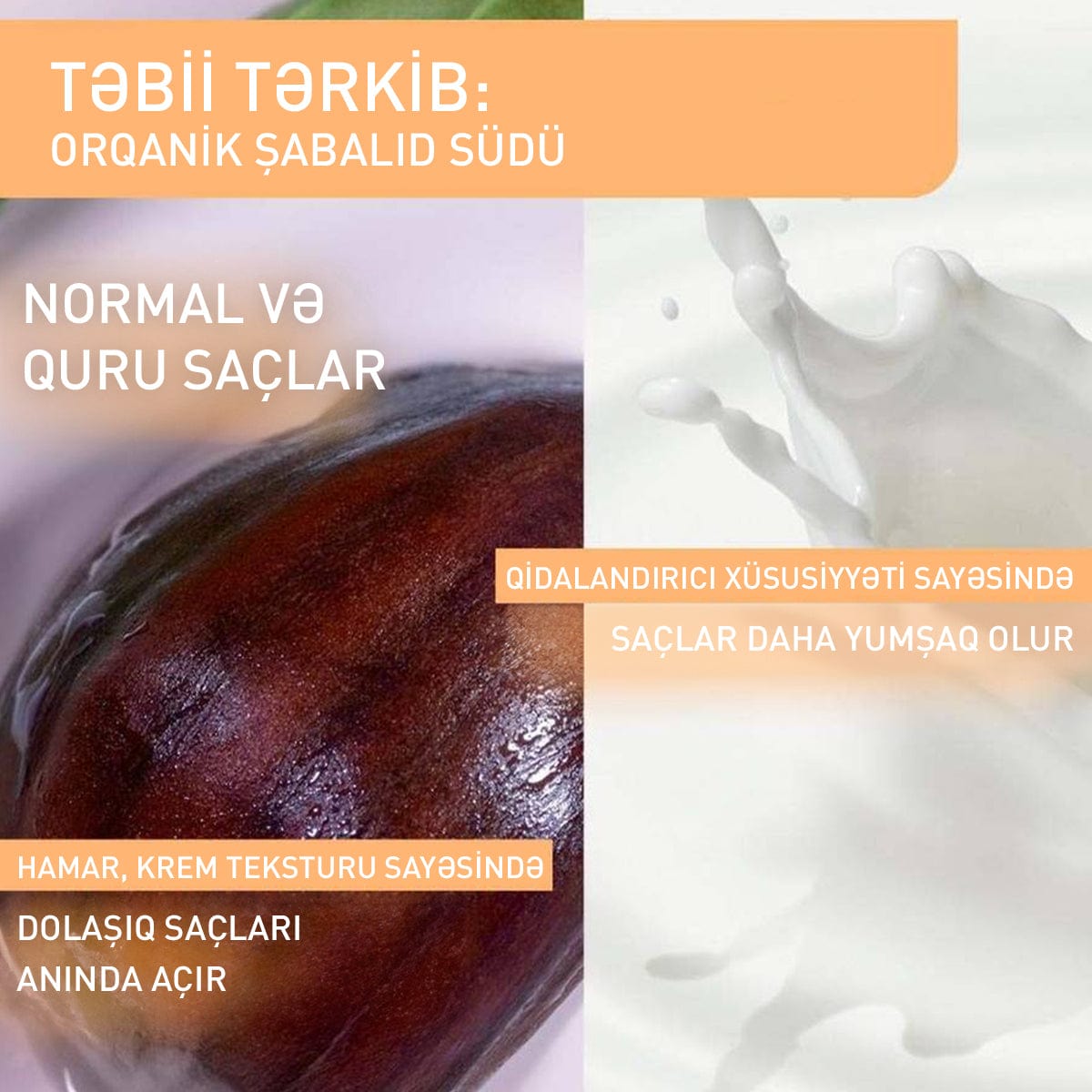 Normal və quru saçlar üçün nəmləndirici kondisioner, 200 ml