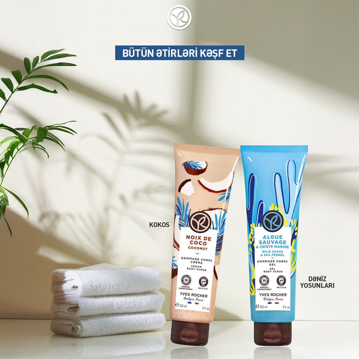 Bədən üçün dəniz yosunları əsaslı skrab, 150 ml