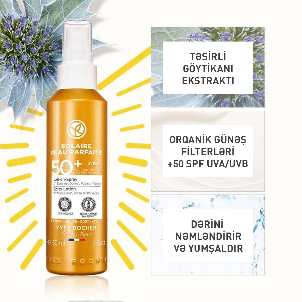 Günəşdən qoruyucu süd-sprey, SPF 50