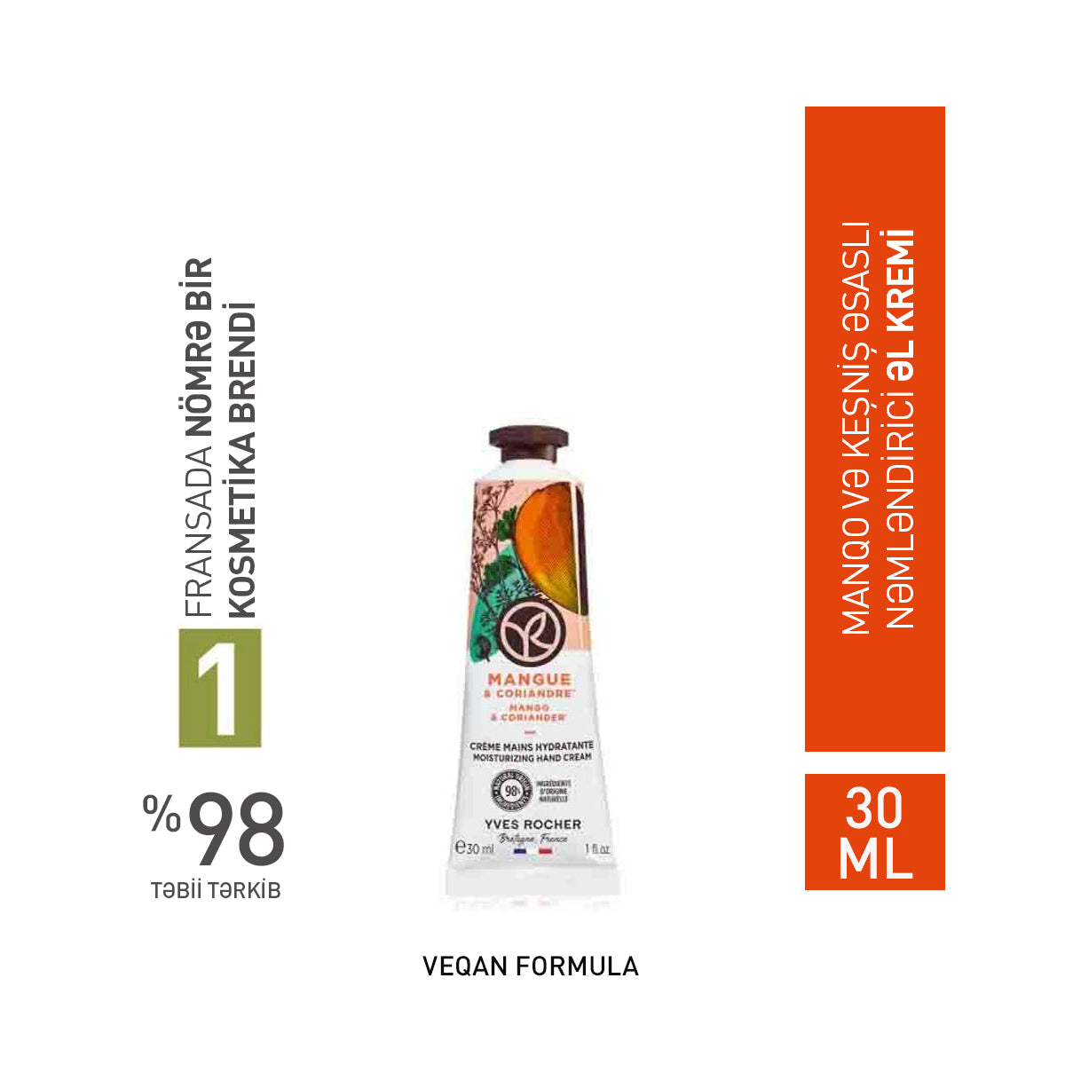 Manqo və keşniş ətiri əl kremi, 30 ml