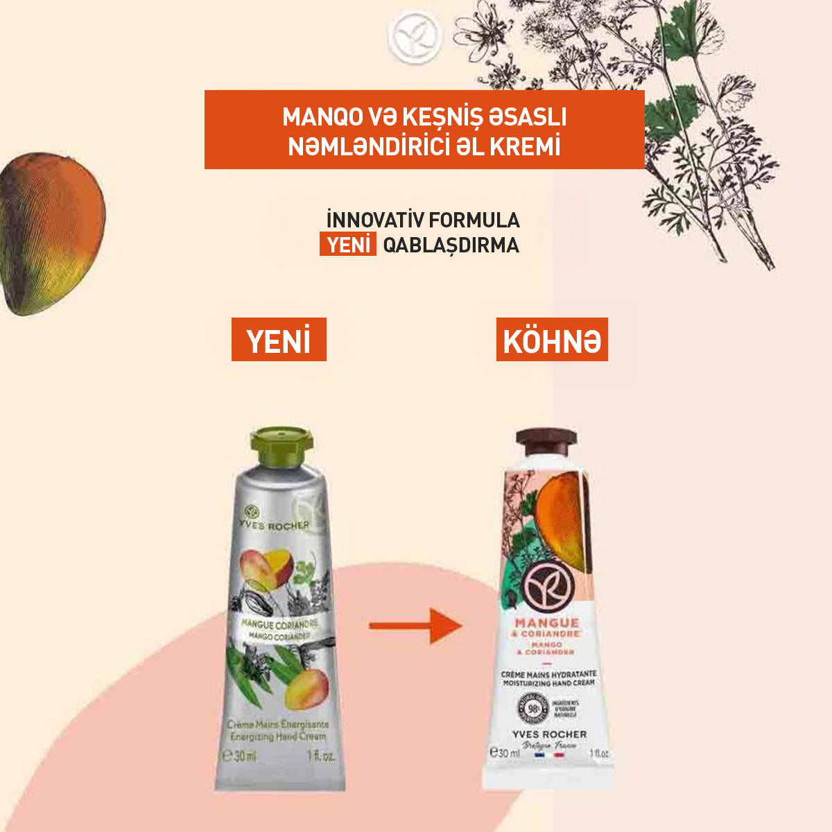 HAND CREAM MANGO CORIANDER 30ML TUBE -