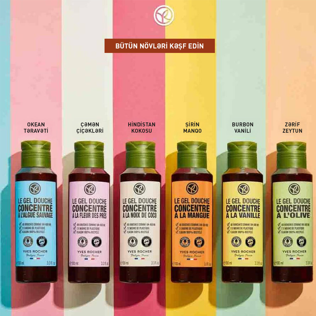 Kokos ətirli konsentratlaşdırılmış duş geli, 100 ml