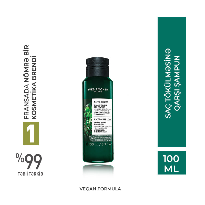Anti hair loss stimulating shampoo bottle 100ml