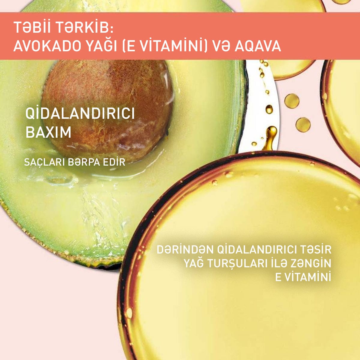 Quru və zədələnmiş saçlar üçün avokado yağı tərkibli bərpaedici balzam, 150 ml