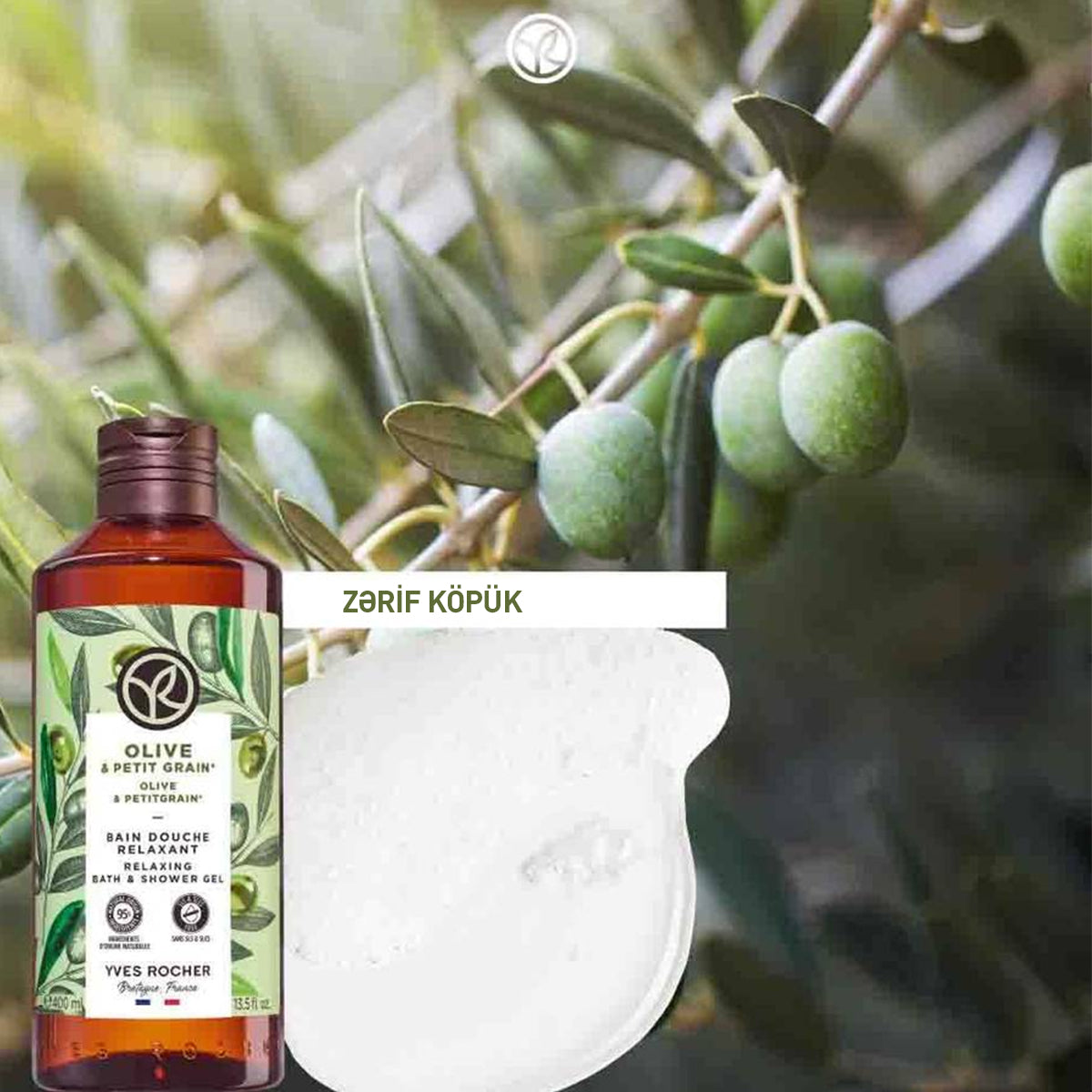 Zeytun əsaslı duş geli, 400 ml