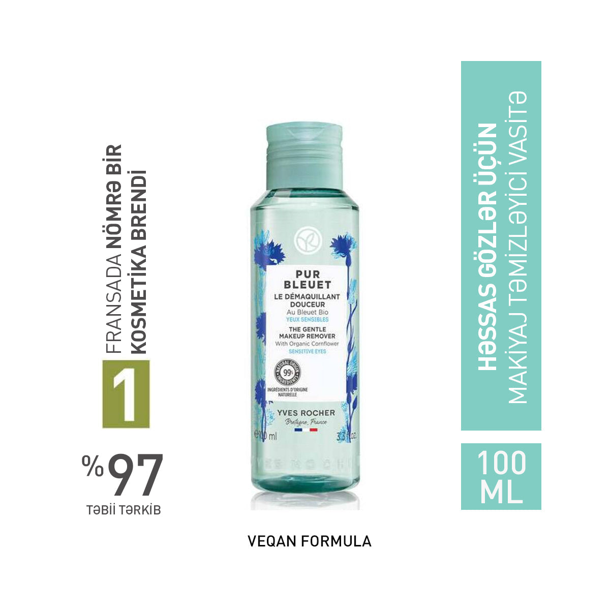 Pur Bleuet makiyaj təmizləyici vasitə, 100 ml