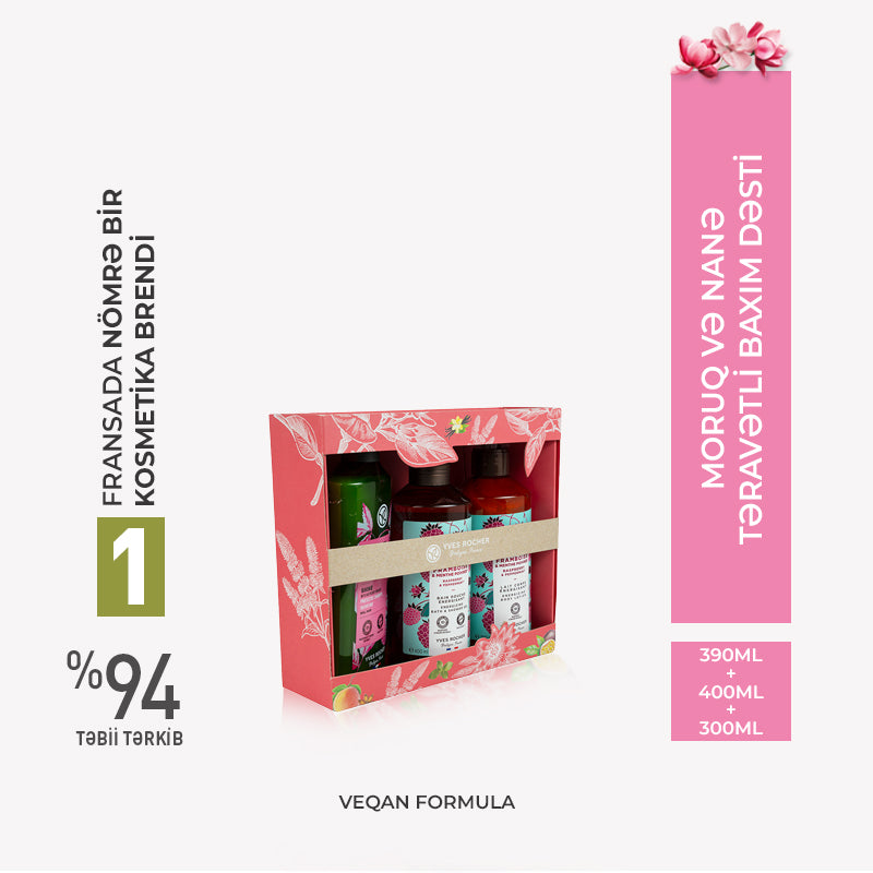 Raspberry & Peppermint Hair & Body Care Set