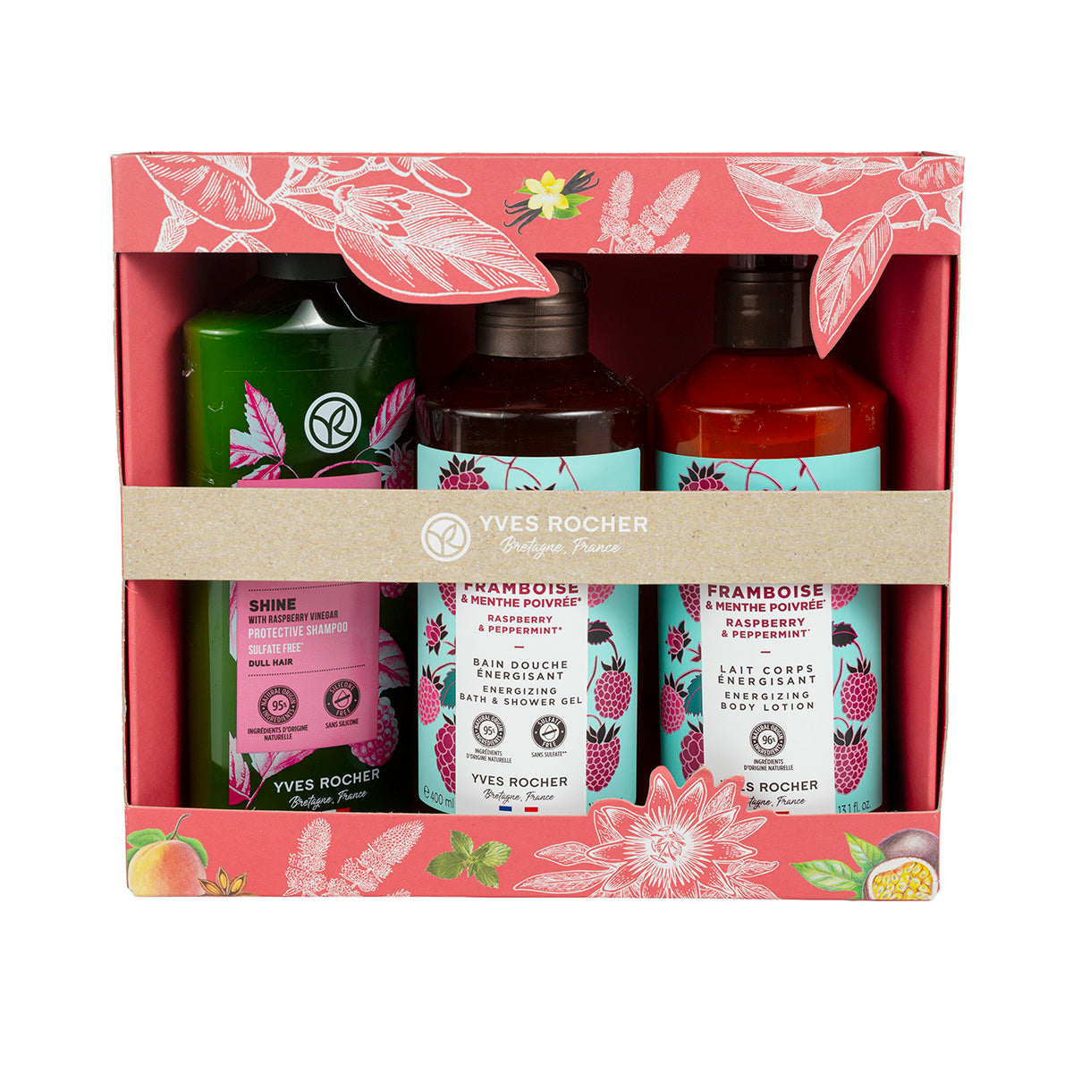 Raspberry & Peppermint Hair & Body Care Set