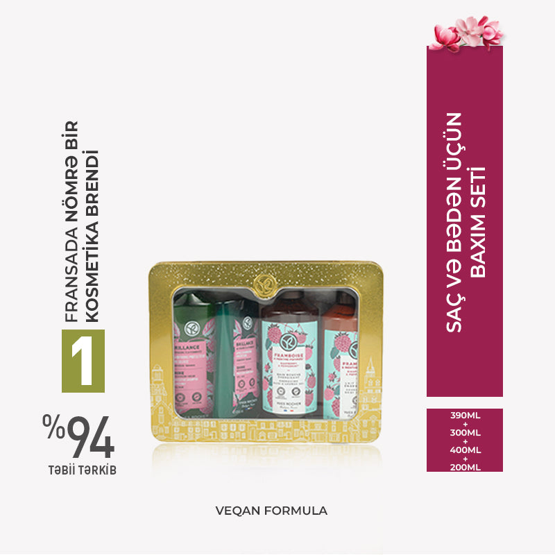 Raspberry & Peppermint Hair & Body Care Set
