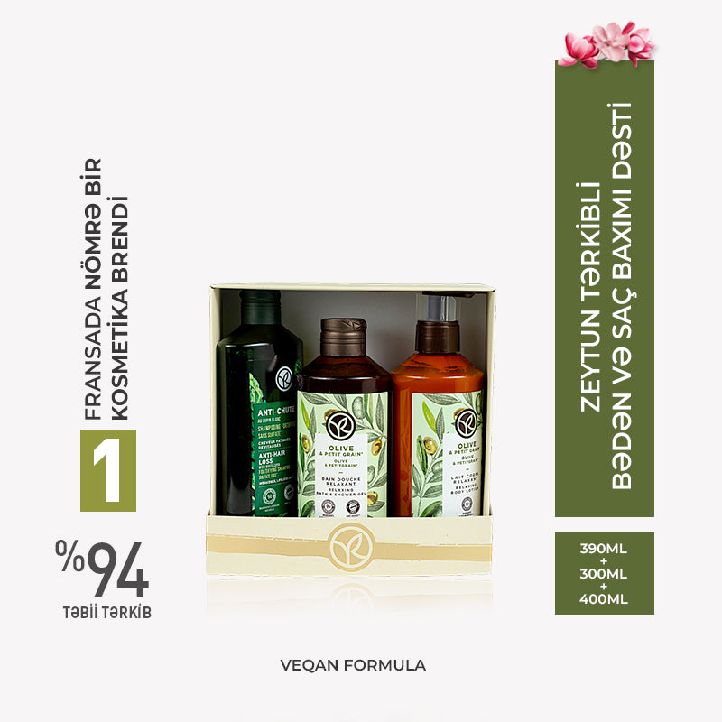 Olive & Petit Grain Hair & Body Care Set