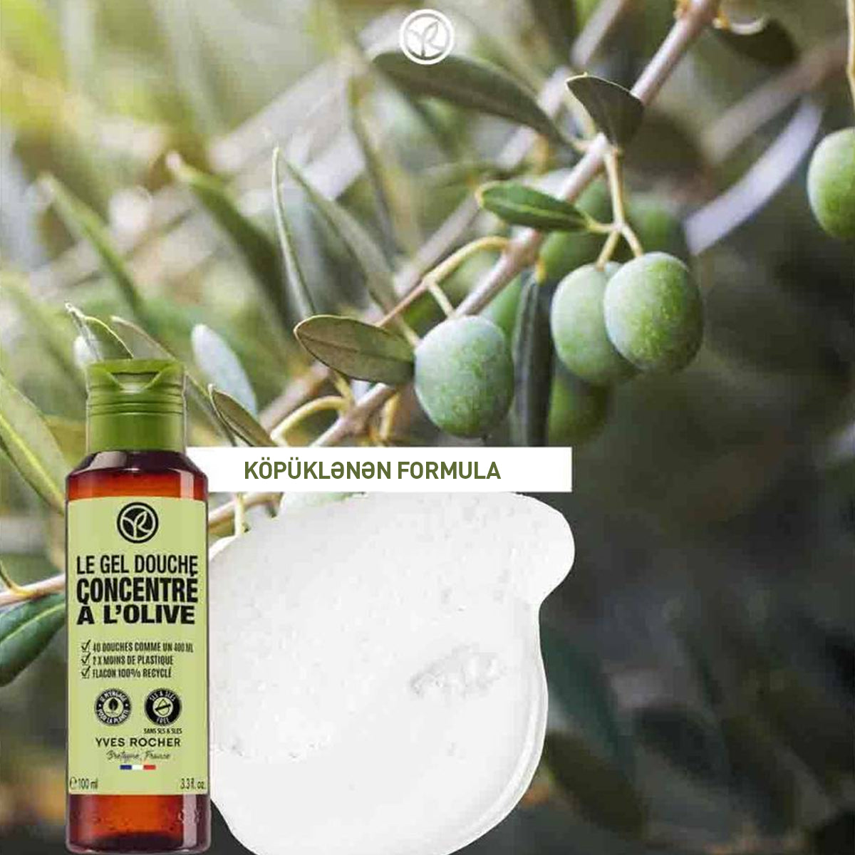 Zeytun əsaslı konsentratlaşdırılmış duş geli, 100 ml