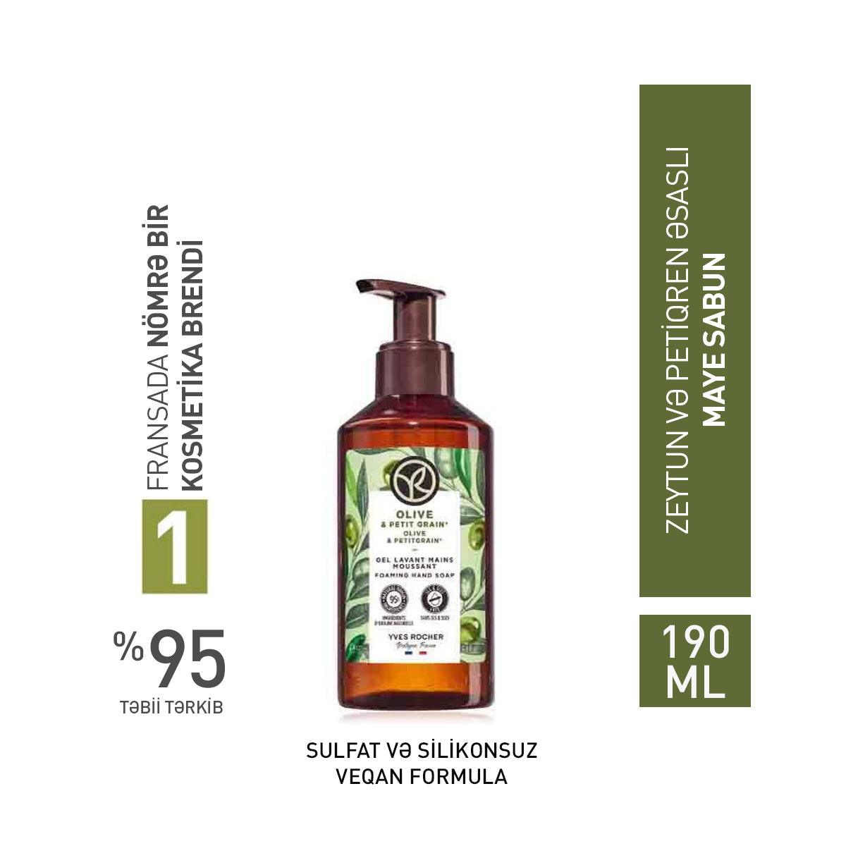 Zeytun ətirli maye əl sabunu, 190 ml