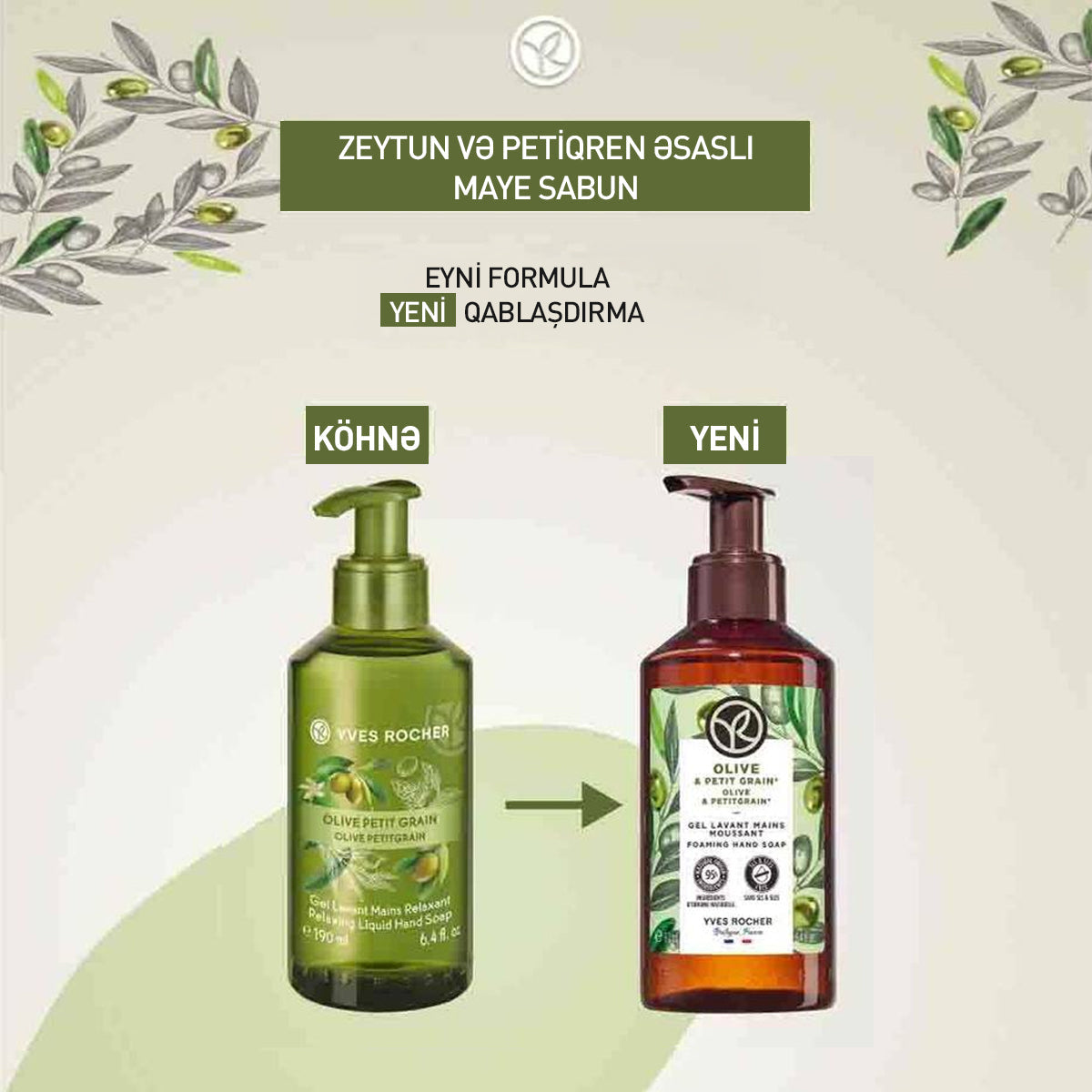 Zeytun ətirli maye əl sabunu, 190 ml