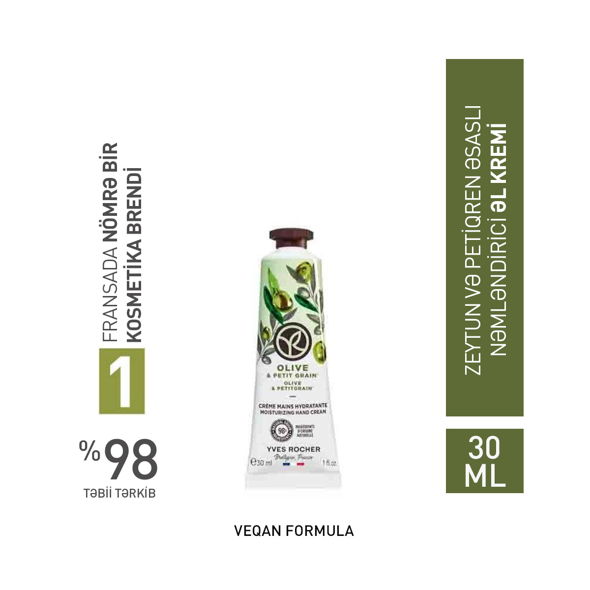 Zeytun əsaslı əl kremi, 30 ml