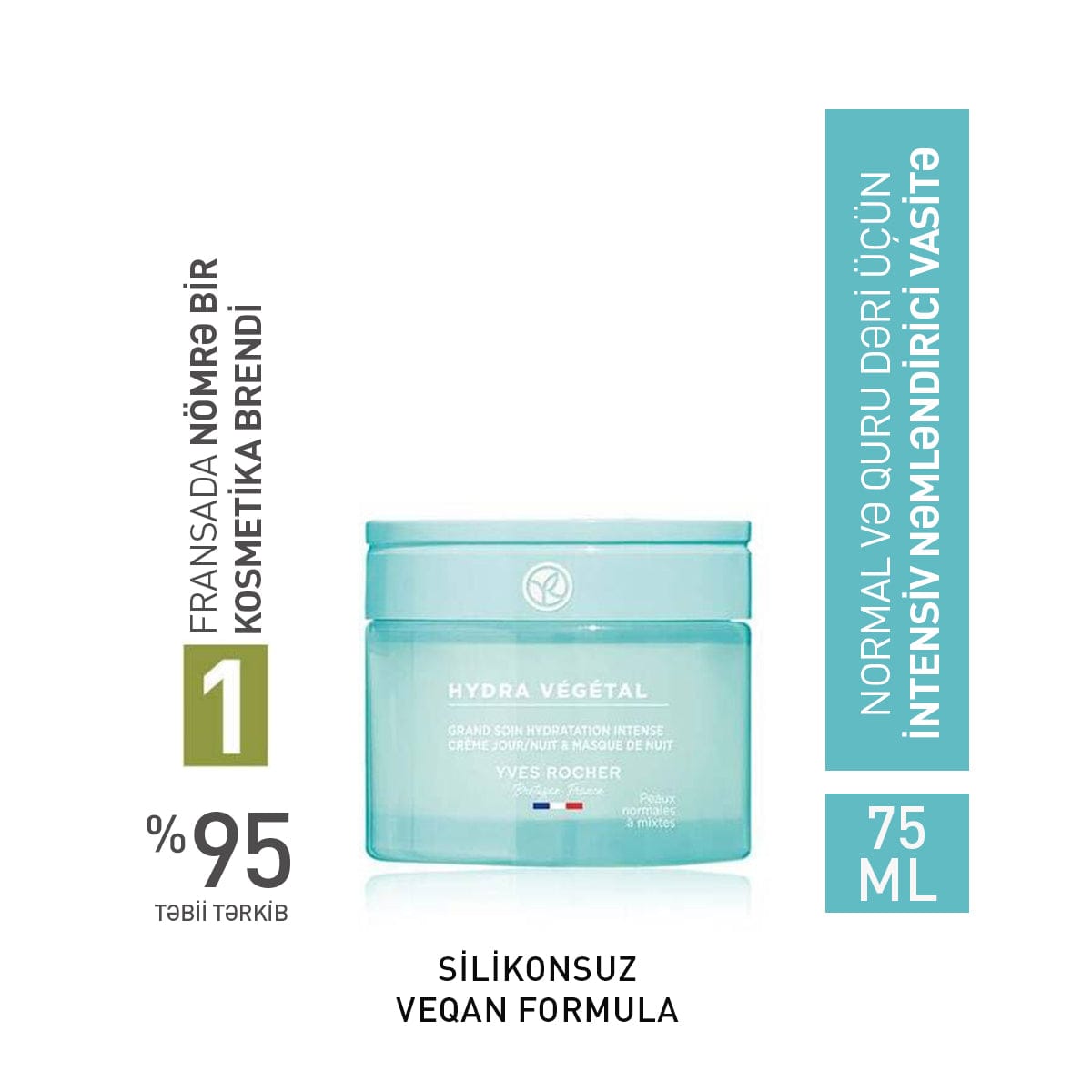 Üz üçün 3-ü 1-də nəmləndirici vasitə, 75 ml