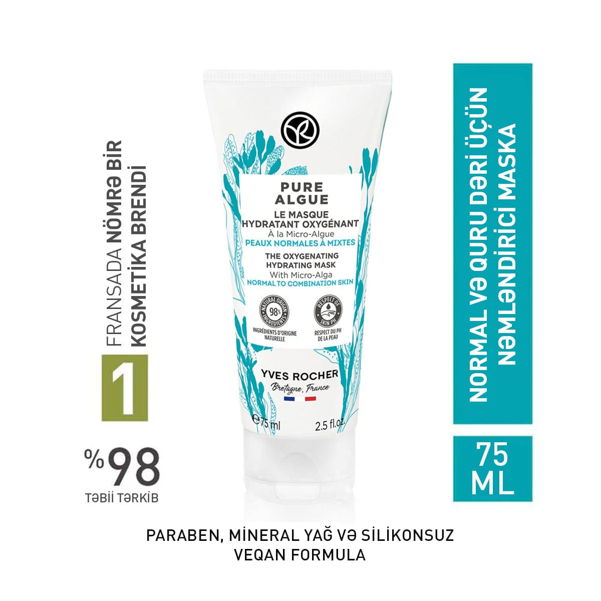 The Oxygenating Hydrating Mask Pure Algue, 75 ml