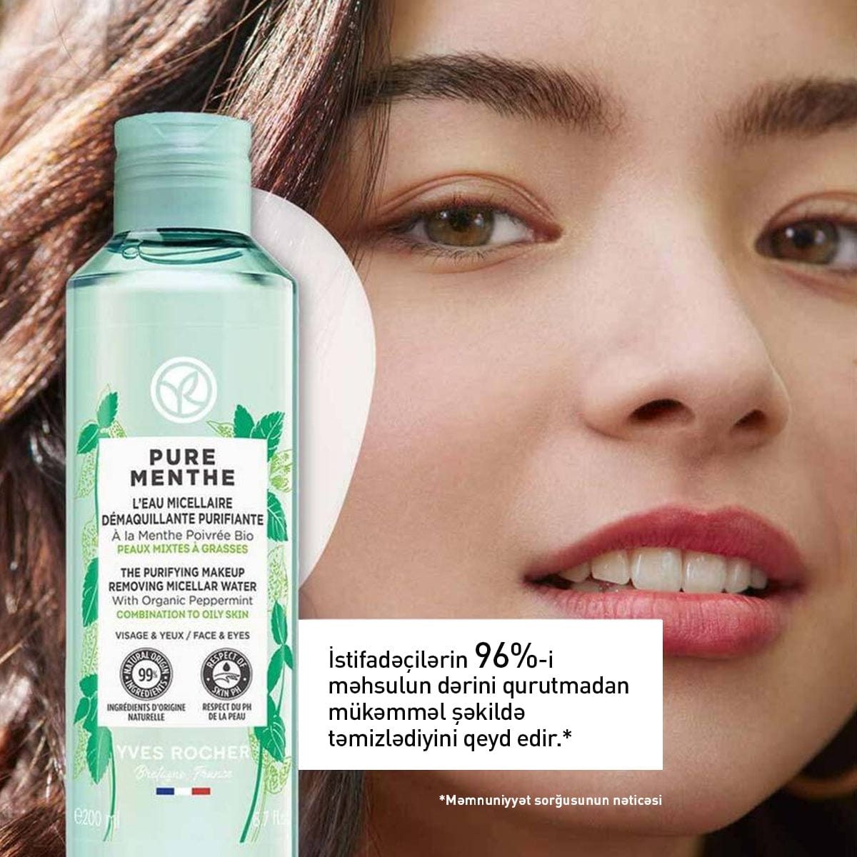 Qarışıq və yağlı dəri üçün makiyaj təmizləyici miselyar su, 200 ml