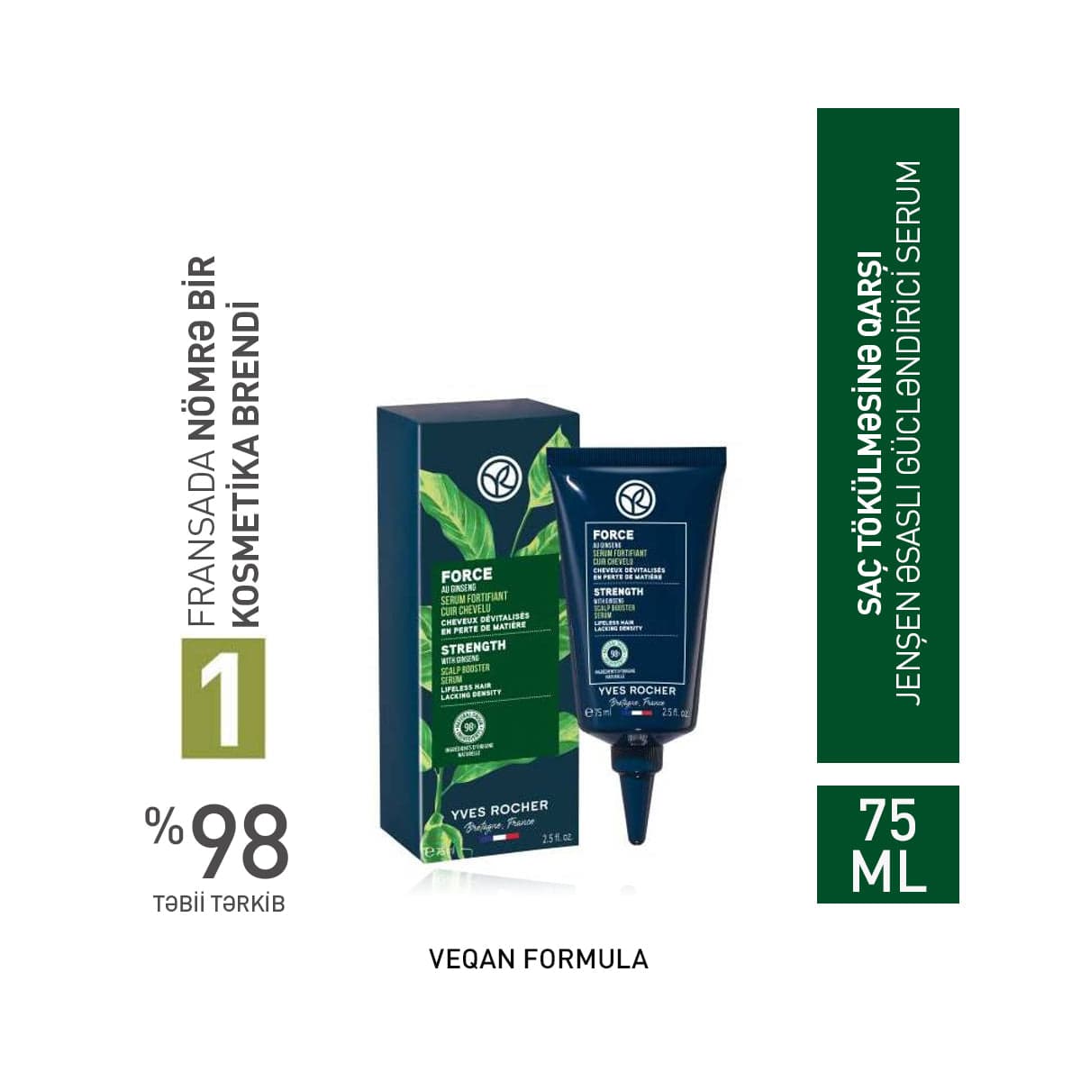 Baş dərisi üçün saçların tökülməsinə qarşı zərdab, 75 ml