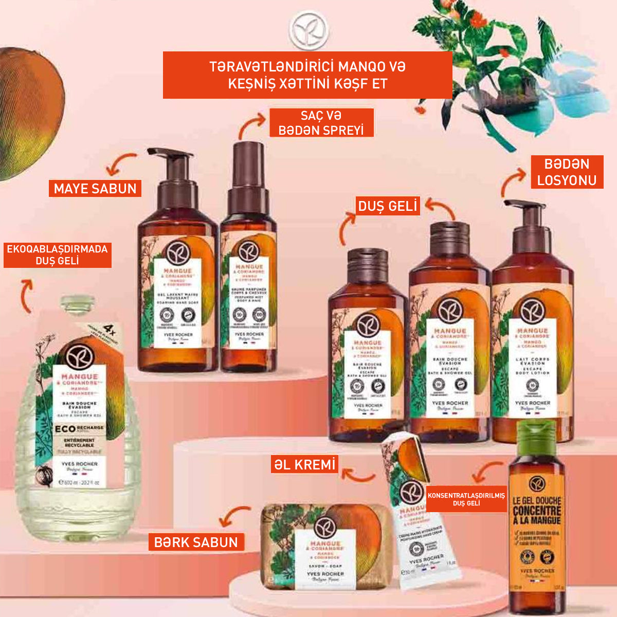 Mango & Coriander Bath and Shower Gel, 200 ml