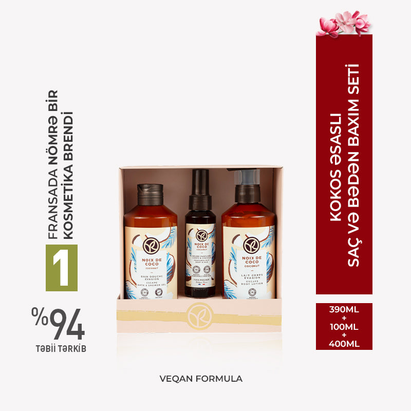 Coconut Hair & Body Care Set