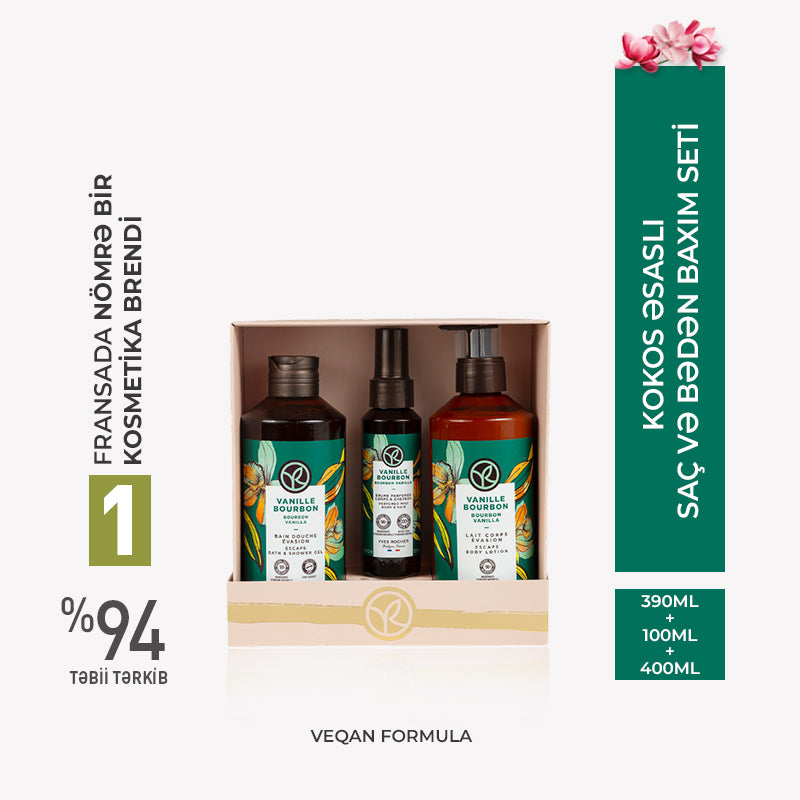 Vanilla Bourbon Hair & Body Care Set