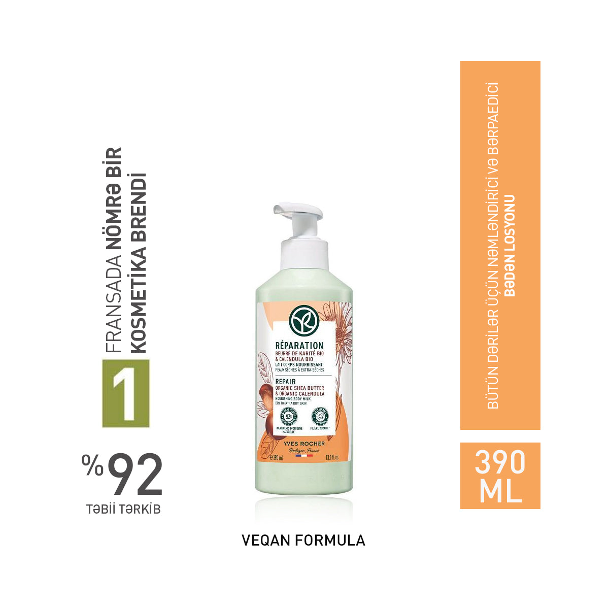 Bədən üçün bərpaedici süd, 390 ml