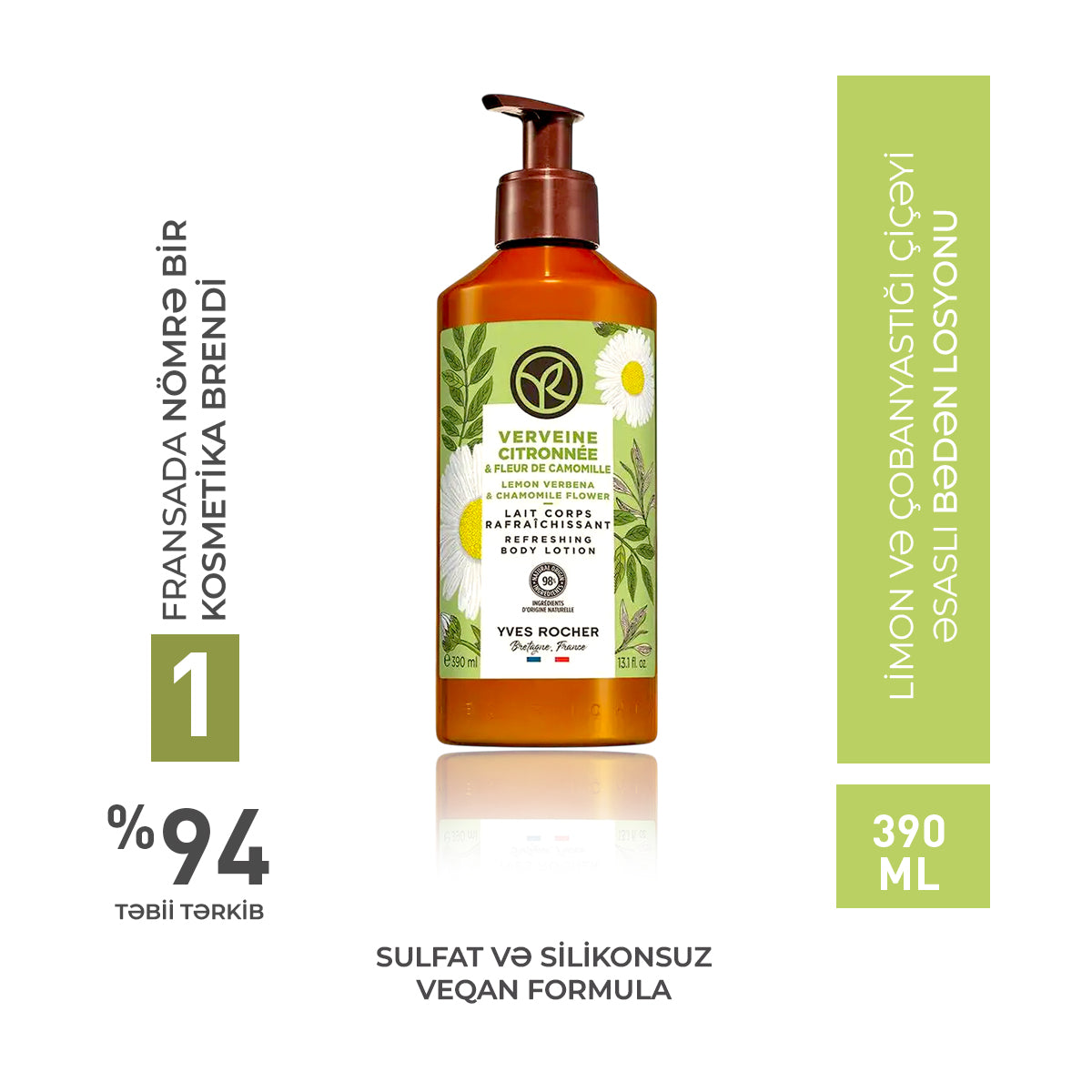 Limon və Çobanyastığı Çiçəyi Əsaslı Bədən Losyonu 390 ml