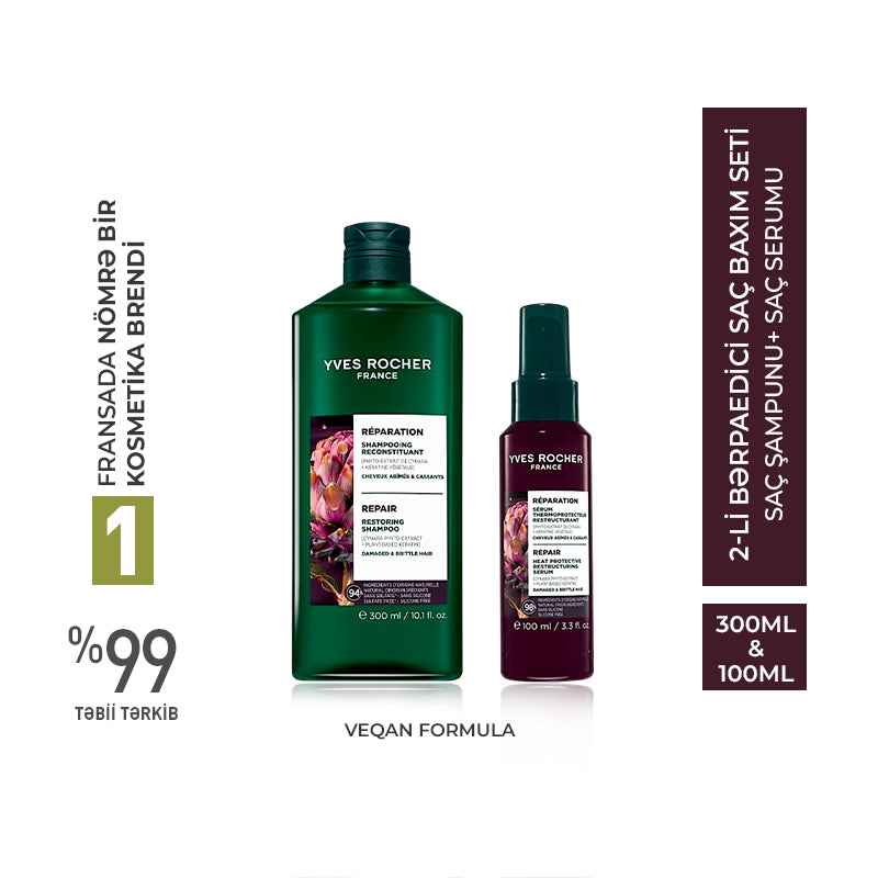 Repair & Heat-Protective Hair Care Set – Shampoo 300 ml & Serum 100 ml