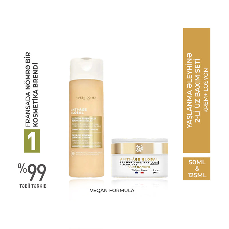 2-Step Anti-Aging Facial Care Set – Cream 50 ml & Lotion 125 ml