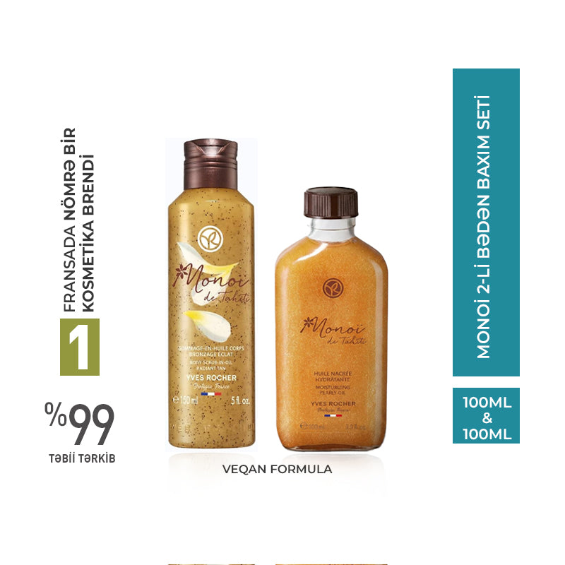 Monoi 2-Step Body Care Set – Dry Oil 100 ml & Body Scrub 100 ml