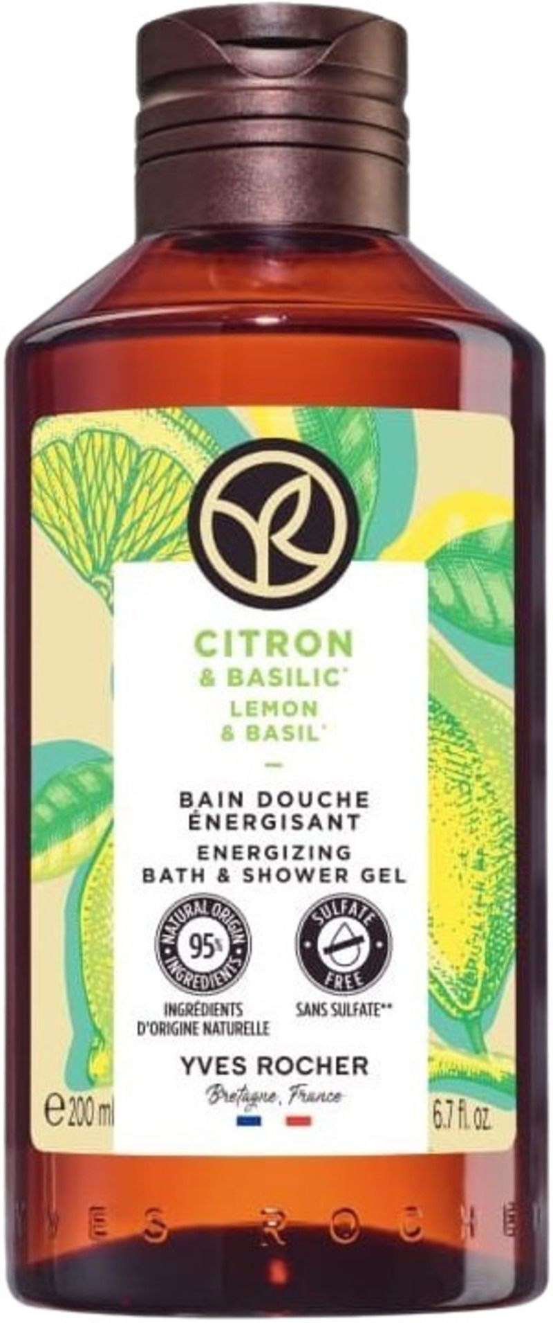 Lemon & Basil Bath ad Shower Gel, 200 ml