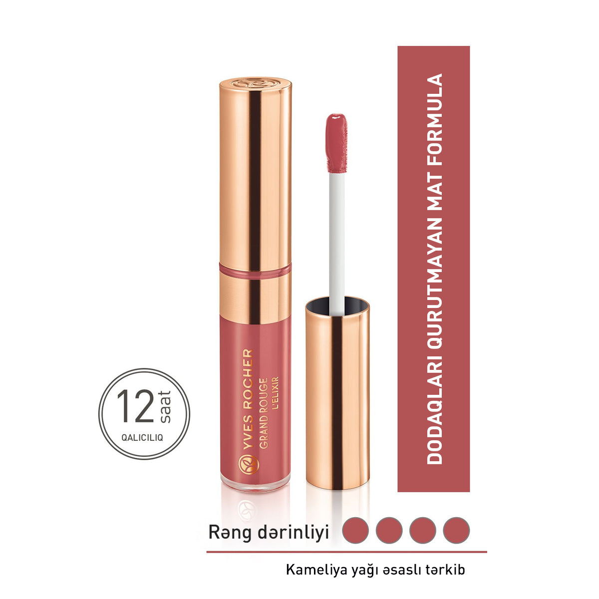 Mat effektli "Grand Rouge" dodaq boyası, 101, 7 ml