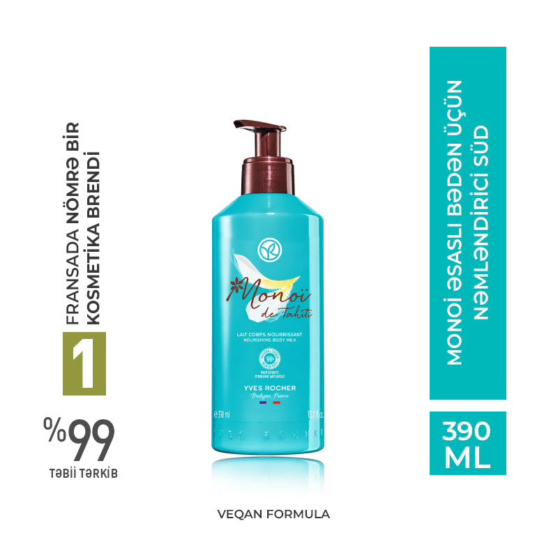 Monoi bədən üçün nəmləndirici süd, 390 ml