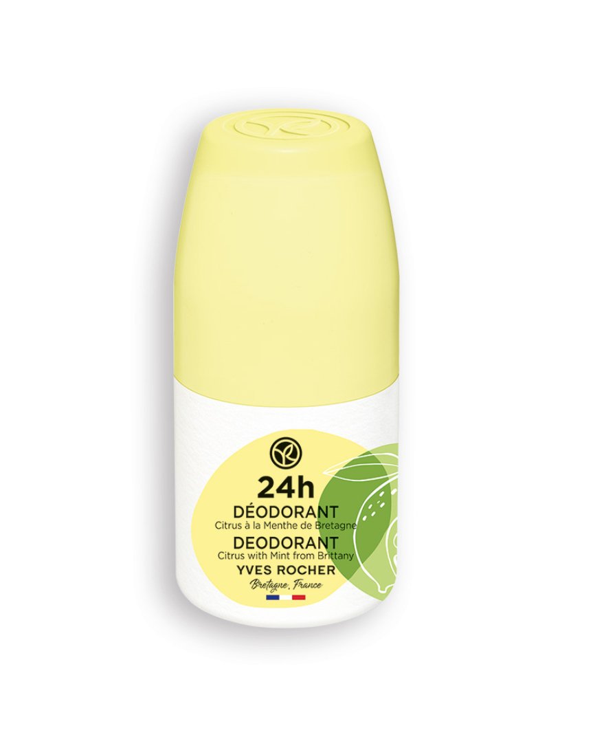 24H DEODORANT LEMON WITH MINT FROM BRITTANY ALL SKIN TYPES ROLL ON 50ML - Yves Rocher Azerbaijan
