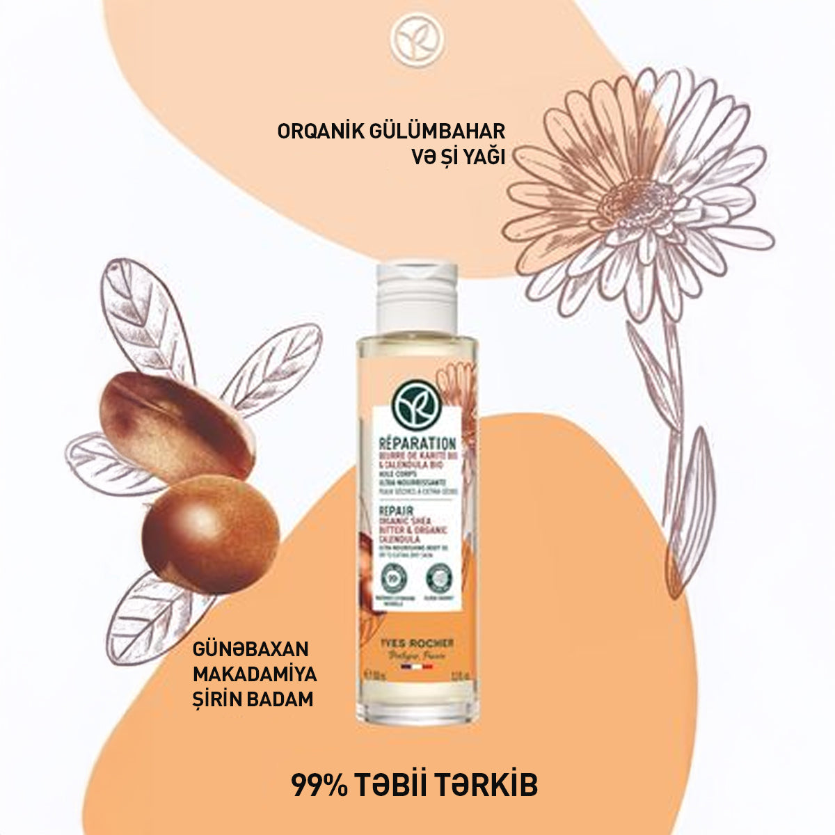 Bədən üçün bərpaedici yağ, 100 ml