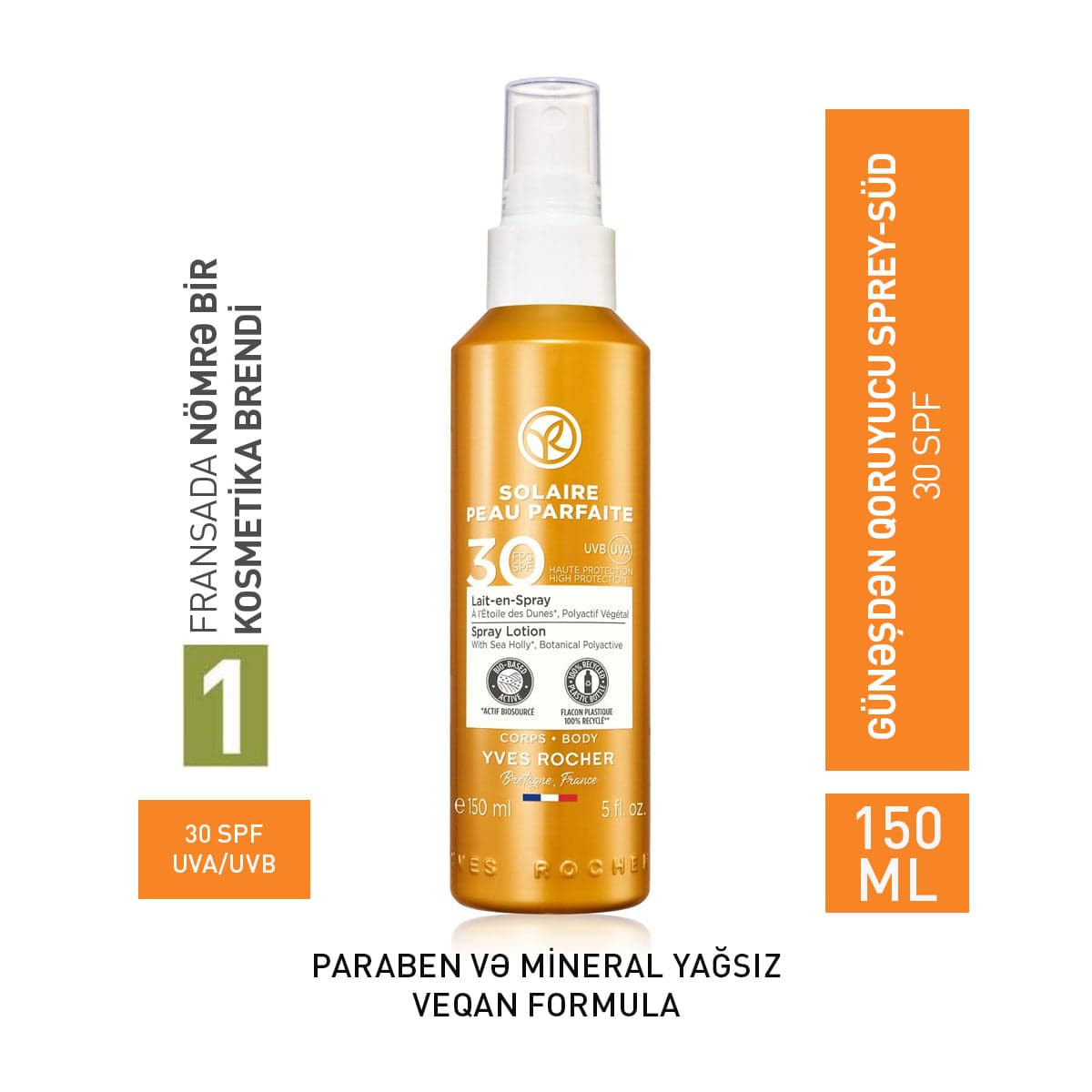 Günəşdən qoruyucu süd-sprey, SPF 30