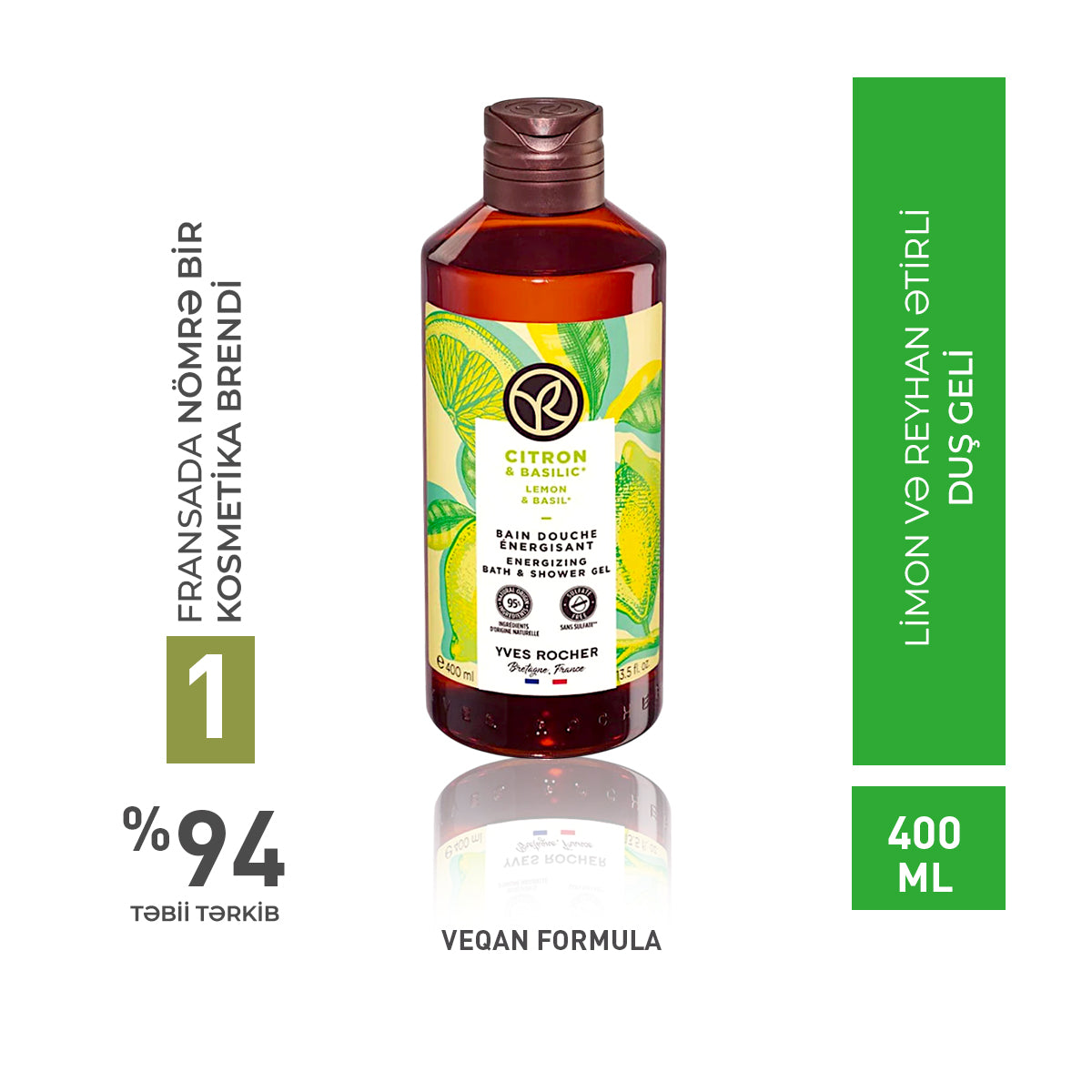 Limon və reyhan ətirli duş geli, 400 ml