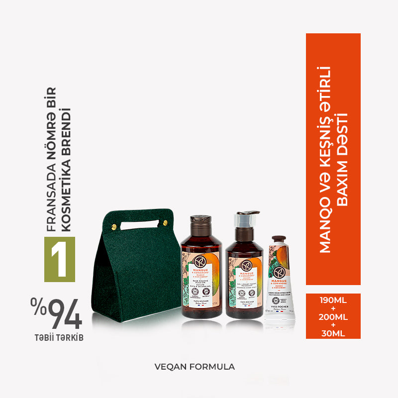 Manqo və Keşniş Əsaslı Əl və Bədən Baxımı Dəsti