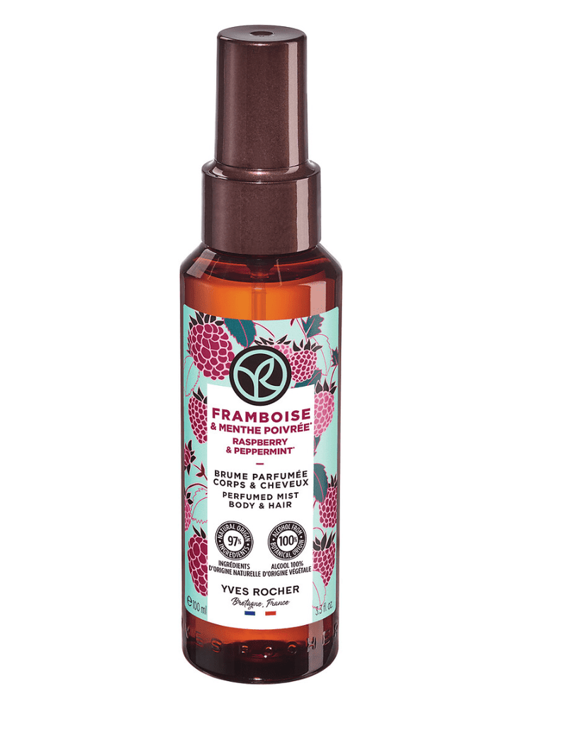 BODY AND HAIR MIST RASPBERRY PEPPERMINT PEPPERMINT 100ML BOTTLE -